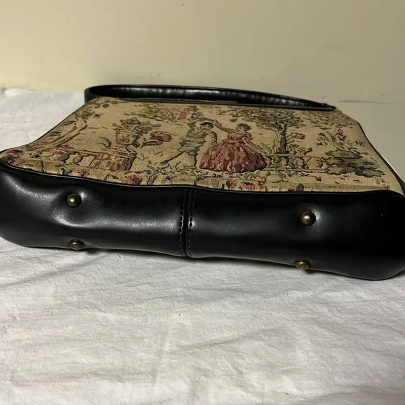 Vintage double-sided tapestry purse, man and woman dancing in a garden - Picture 5 of 9